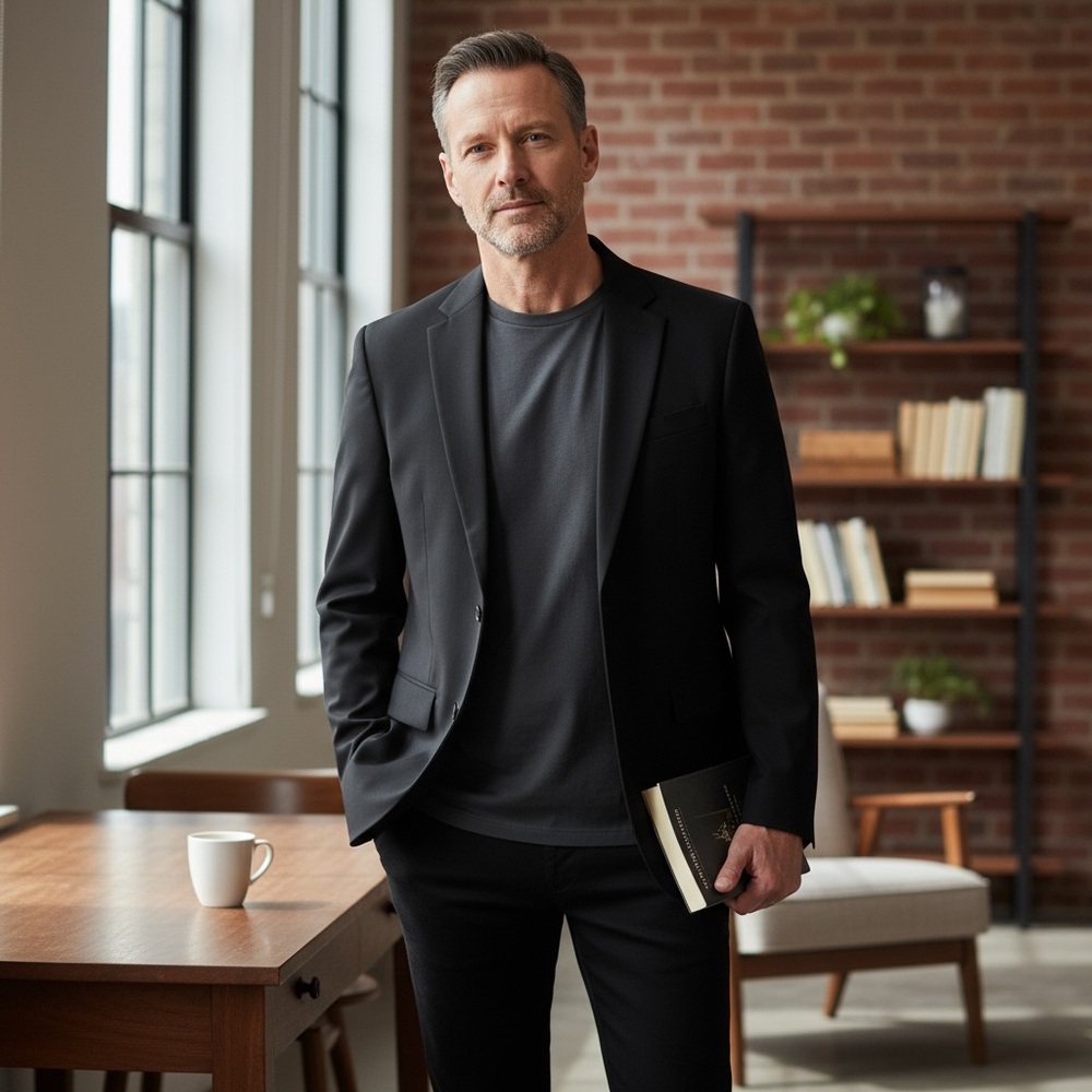 Versini‎ Jacket XL Black 100% Worsted Wool Twill Blazer Sport Coat 35 Short